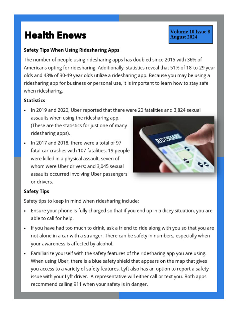 Essential Ridesharing Safety Tips | PDF