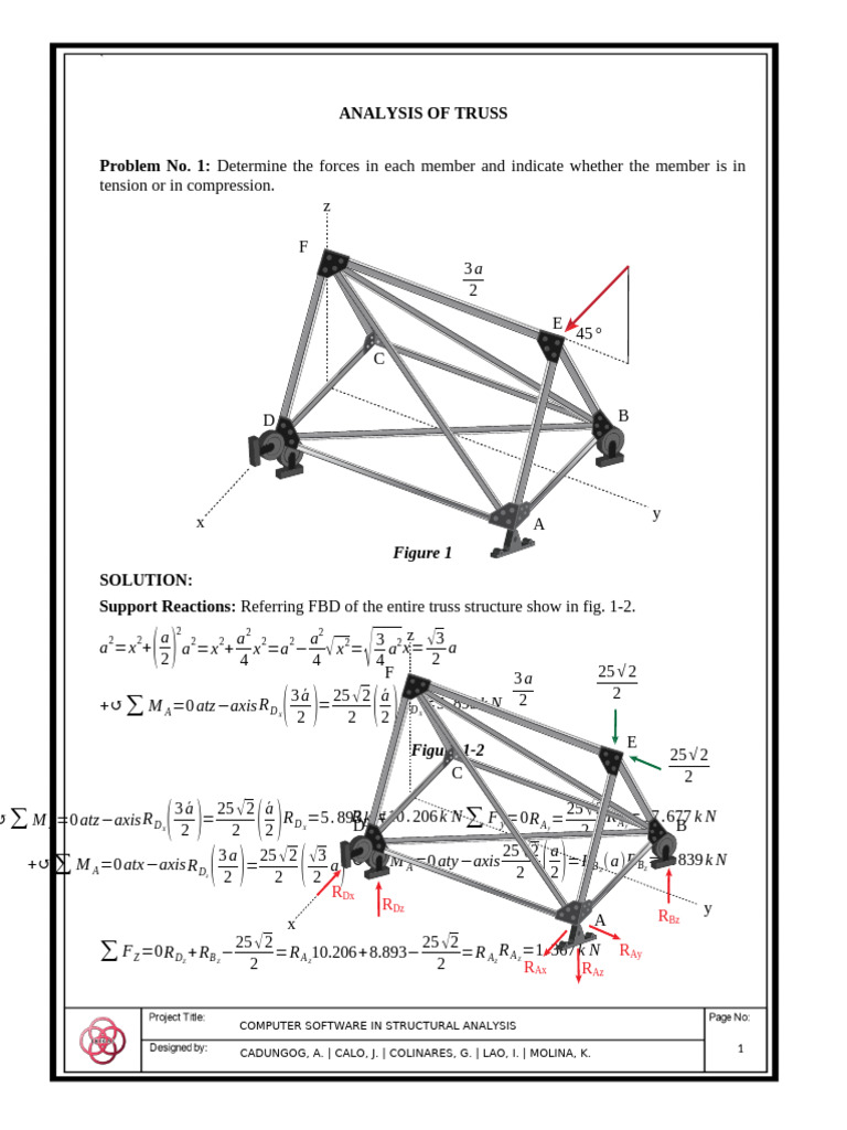 Cadungog Et Al Ver 1 - Space Truss | PDF | Structural Engineering ...