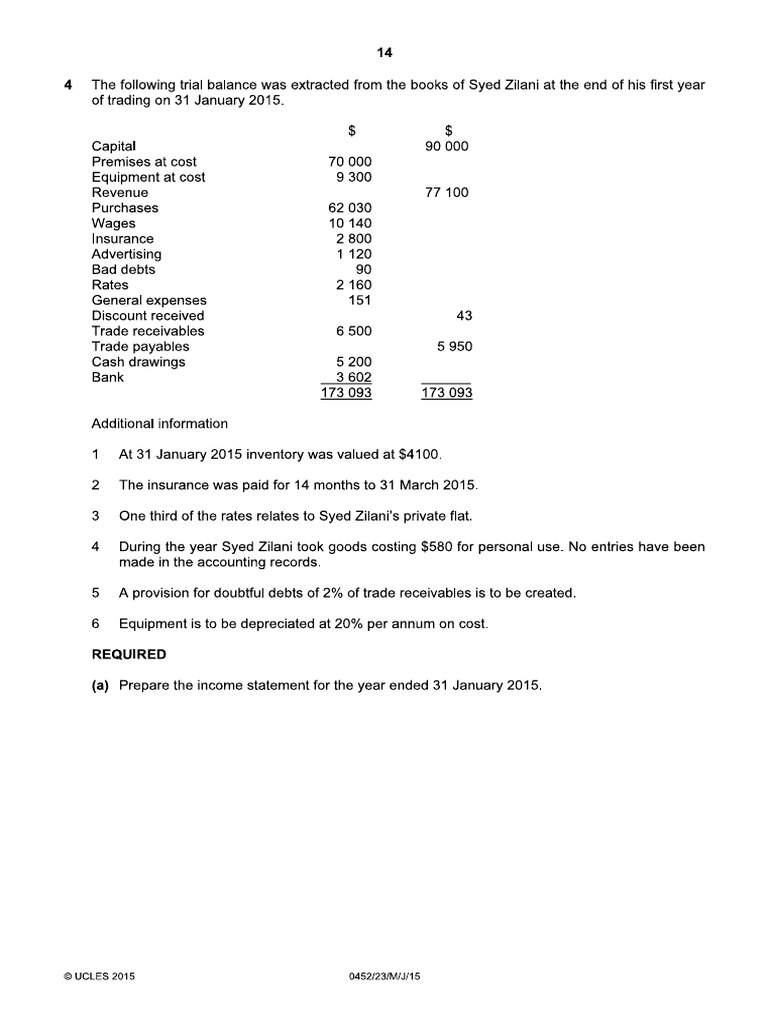 Income Statement Practice Worksheet 4 Pdf