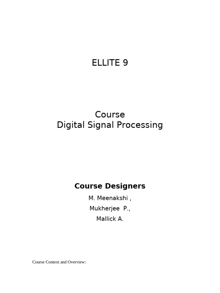 Presenattion DSP 02 03 2012 | PDF | Digital Signal Processing | Filter ...