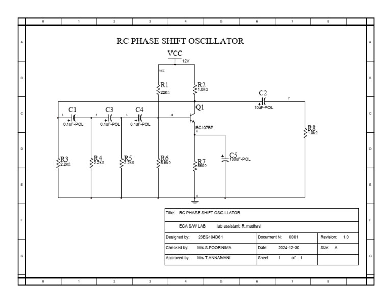RC Phase Shift Oscillator Design | PDF
