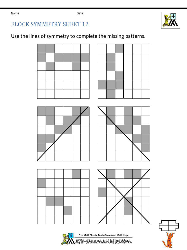 Block Symmetry Patterns Worksheet | PDF