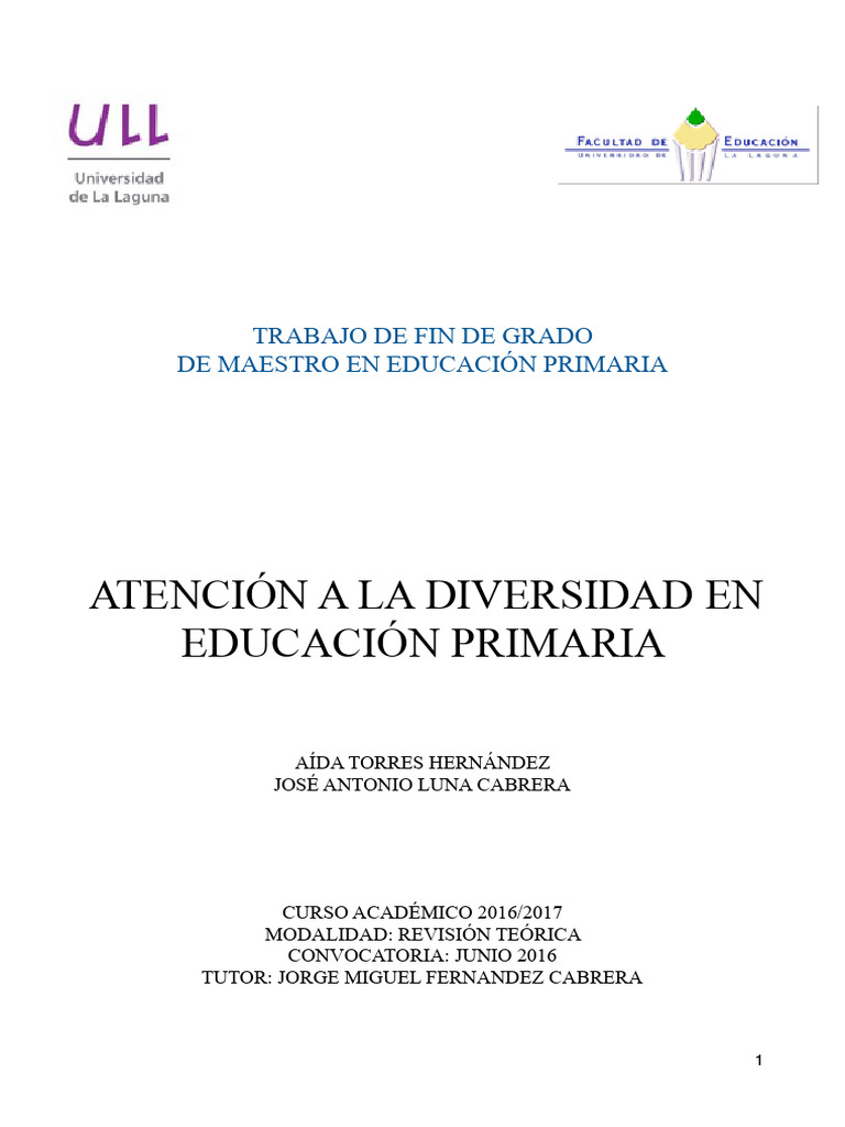 Atención a la Diversidad en Primaria | PDF | Plan de estudios ...