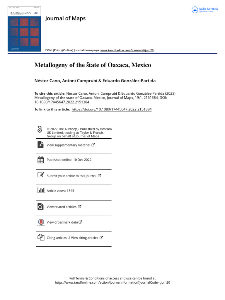 Metallogeny of Oaxaca, Mexico Explained | PDF | Rock (Geology) | Rocks