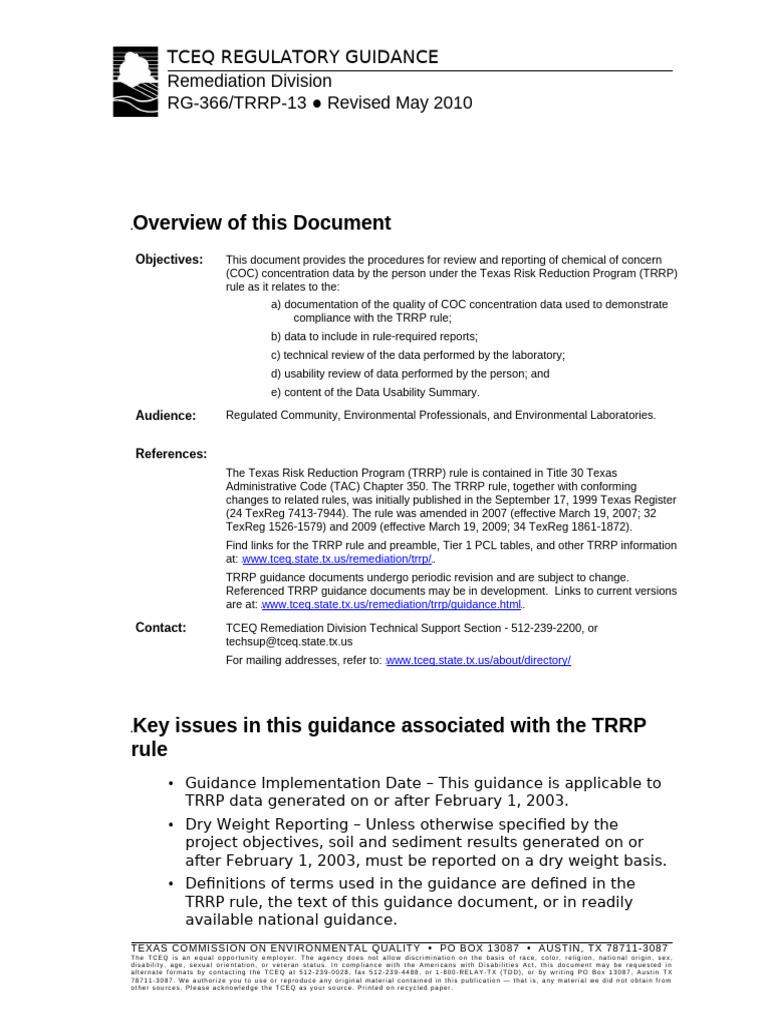 TRRP Data Review and Reporting Guide | PDF | Detection Limit | Gas ...