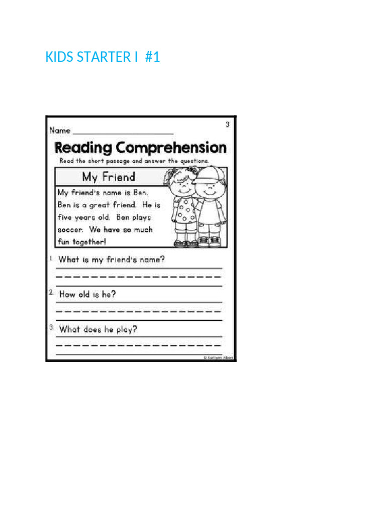 Reading Kids Starter I #1 | PDF