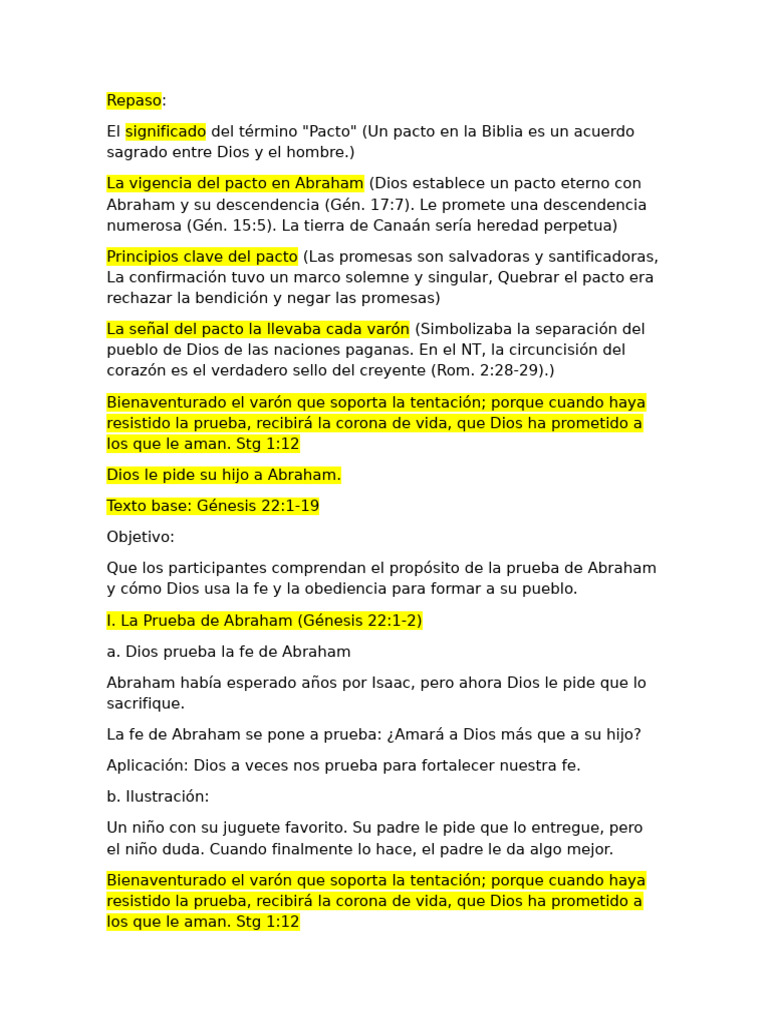 La Fe y Obediencia en el Pacto de Abraham | PDF | Abrahán | Dios