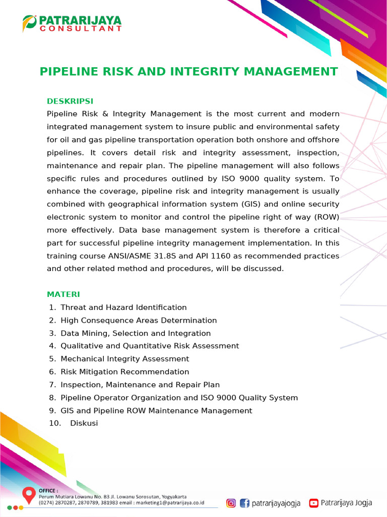 Subsea Pipeline Risk Management Training | PDF