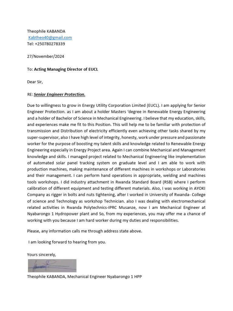 Senior Engineer Protection Application | PDF
