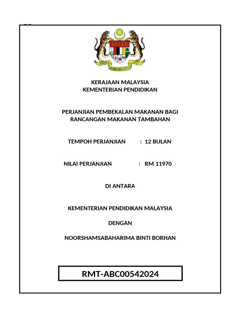 Perjanjian RMT 2024-2025 | PDF
