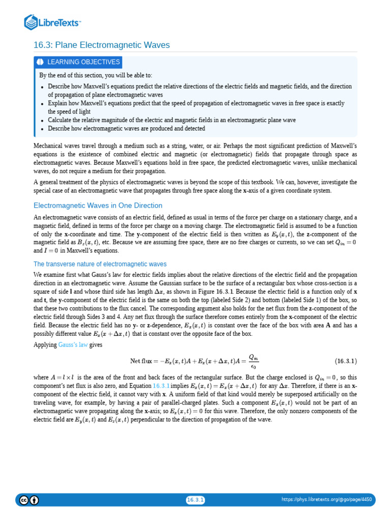 Plane Electromagnetic Waves | PDF | Antenna (Radio) | Waves