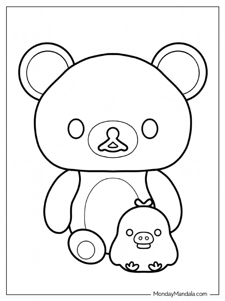 Sanrio Rilakkuma Outline Coloring Page | PDF