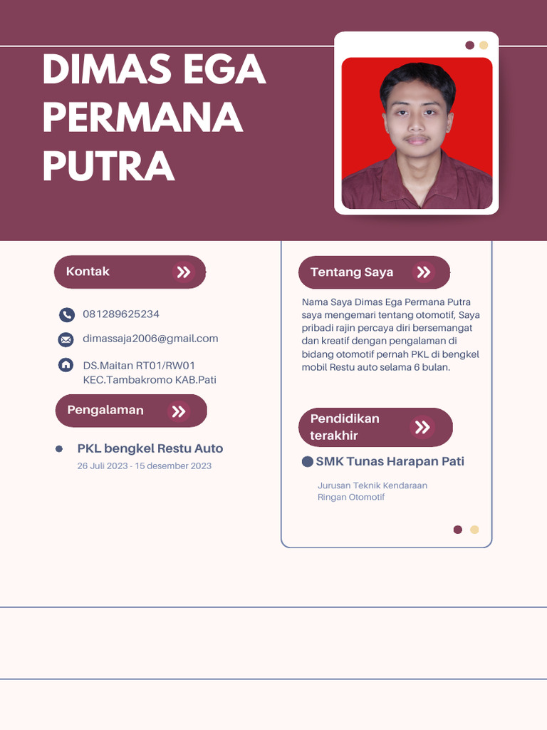 Profil Dimas Ega Permana Putra | PDF