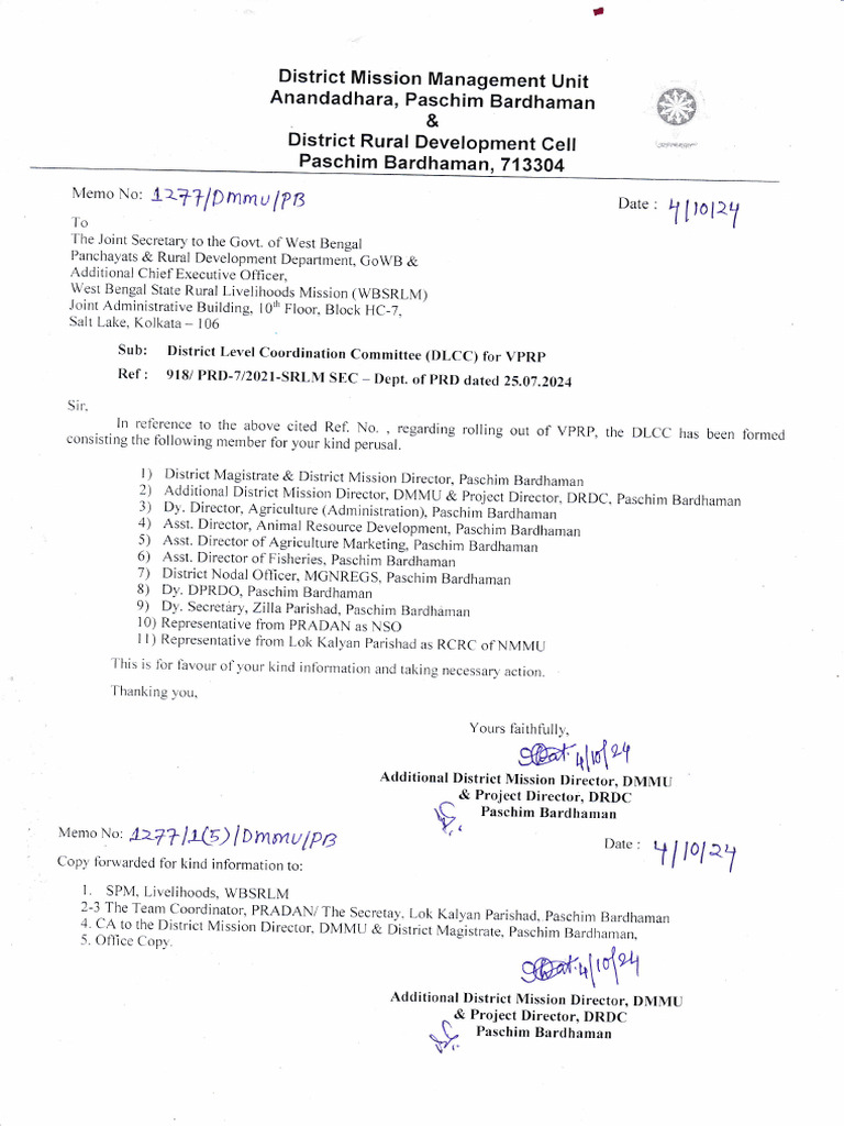 DLCC Meeting for VPRP in Paschim Bardhaman | PDF