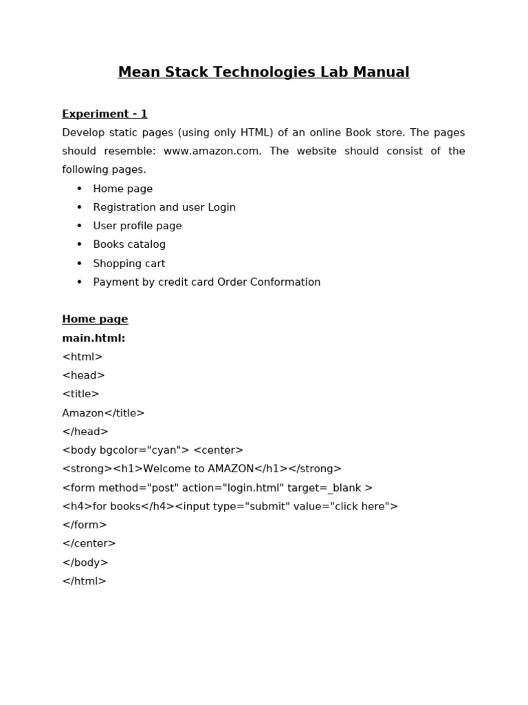 Mean Stack Technologies Lab | PDF | Software Development | Computing