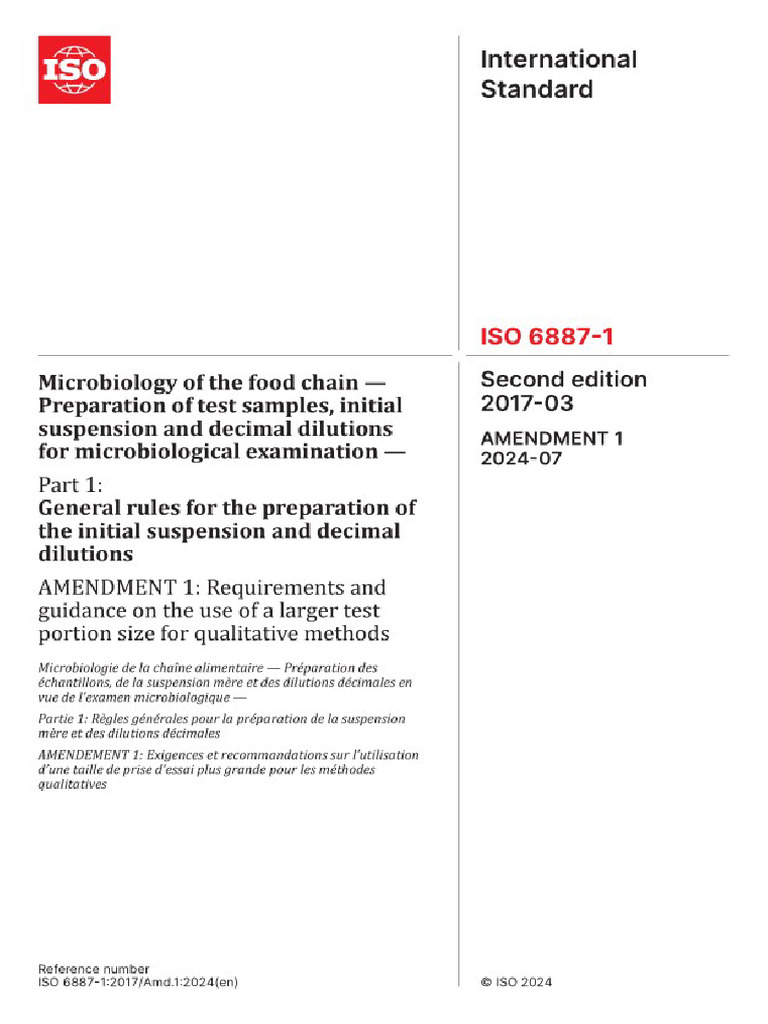 ISO 6887-1-2017-Amd 2024 | PDF