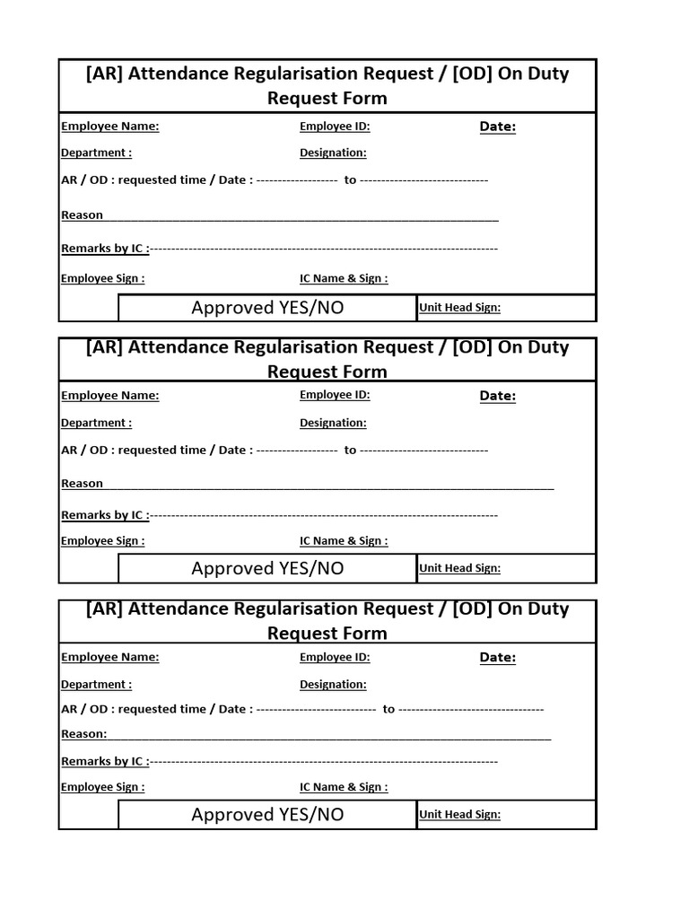AR Attendance Regularisation | PDF