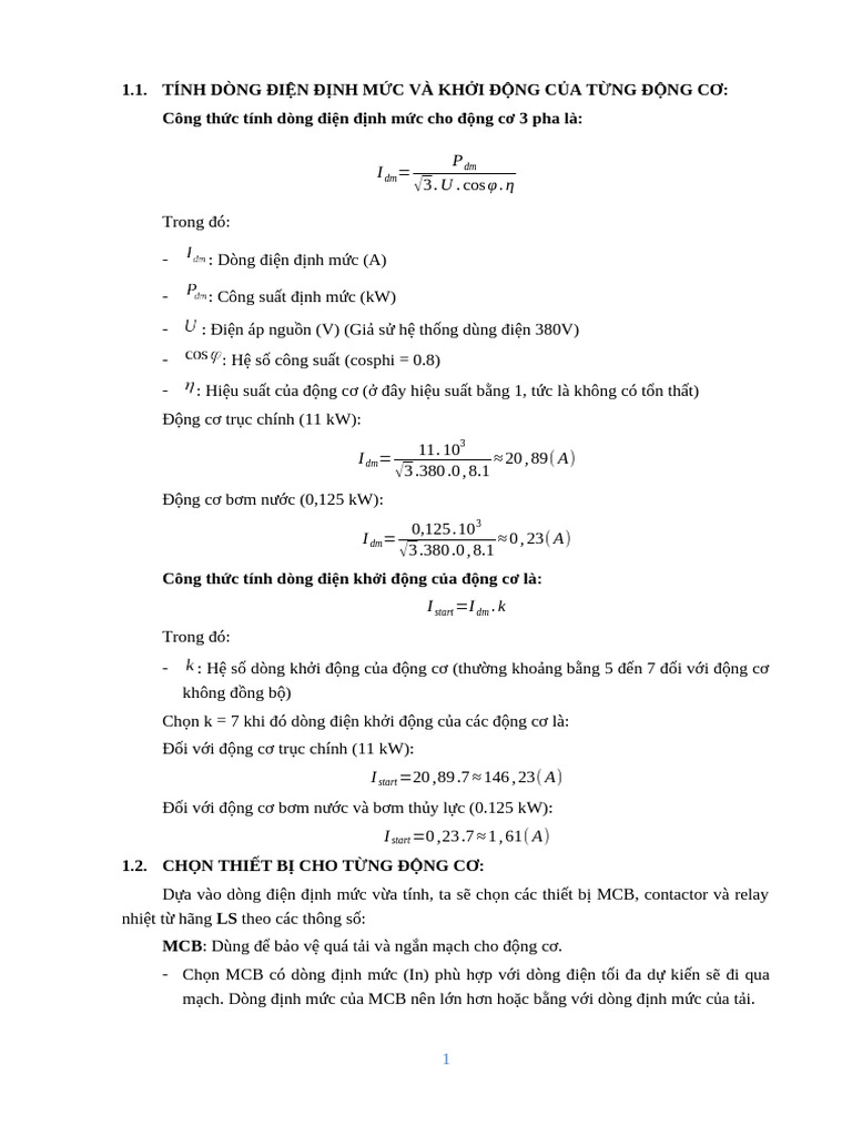 Tinh Chon Thiet Bi Dien | PDF