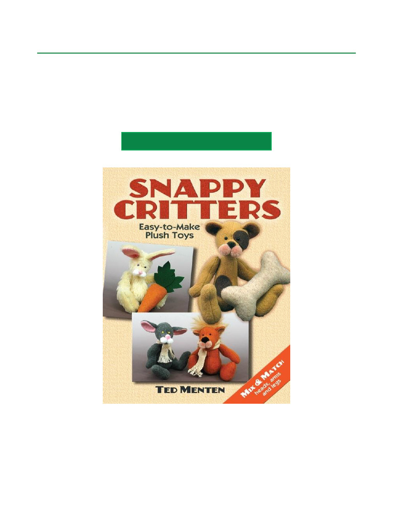 Snappy Critters Plush Toy Patterns | PDF