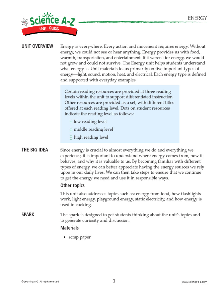 Understanding Energy Types for Students | PDF | Vocabulary