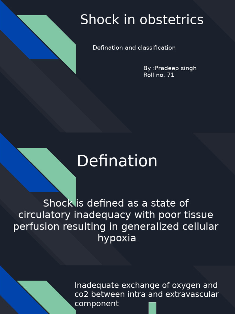 Types and Management of Shock in Obstetrics | PDF | Shock (Circulatory ...