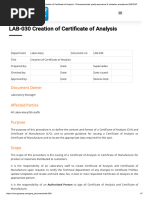 Certificate of Analysis Template | PDF