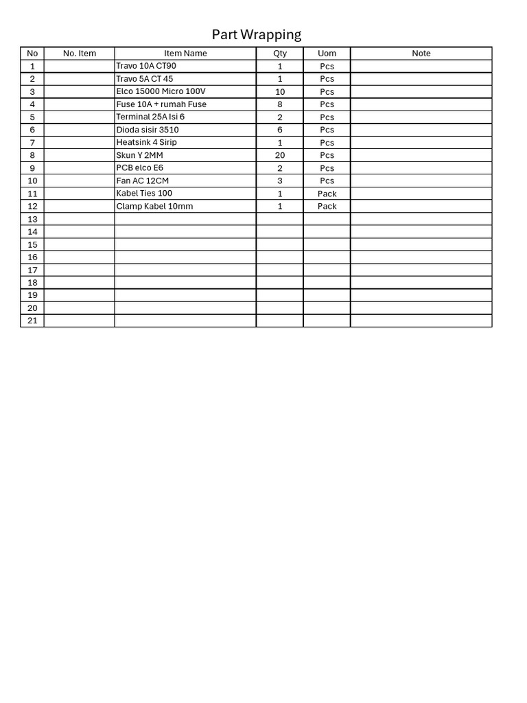 Electronic Components Inventory List | PDF