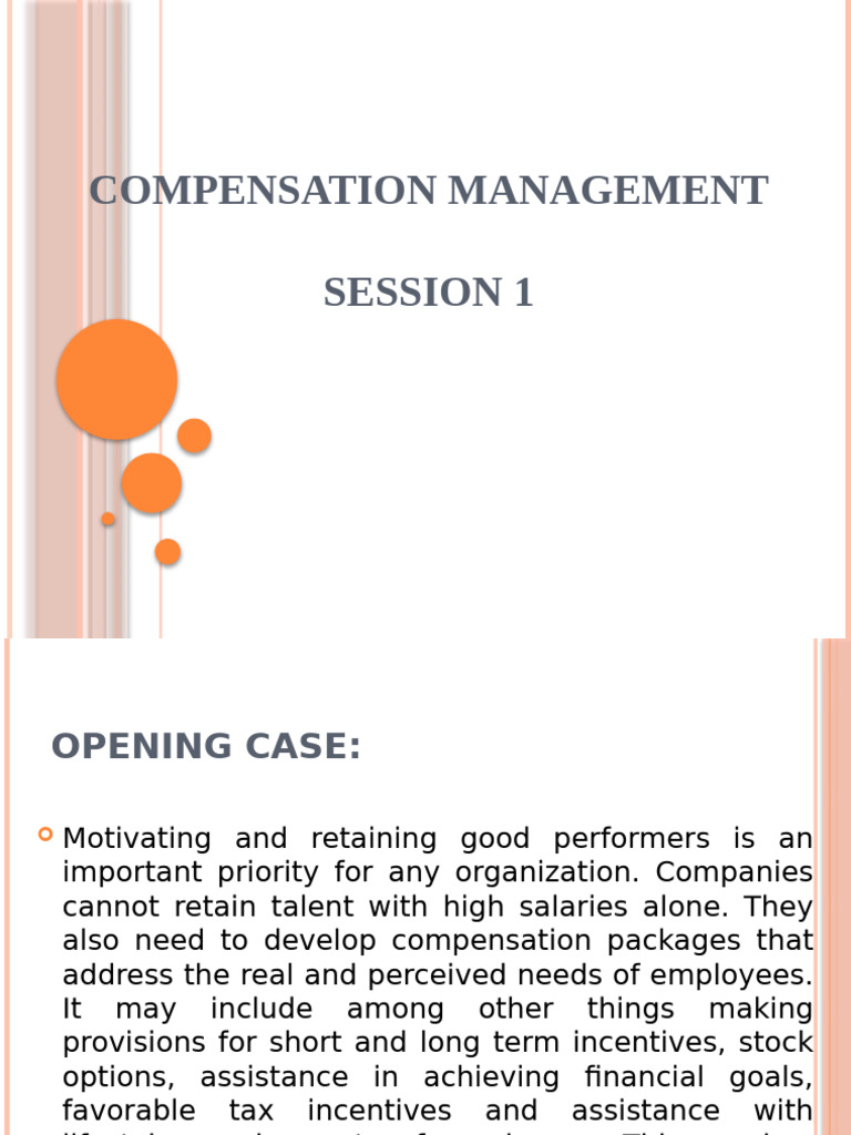 Compensation Session 1 | PDF | Cost Of Living | Compensation And Benefits