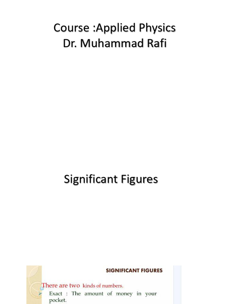 Understanding Significant Figures in Physics | PDF | Significant ...