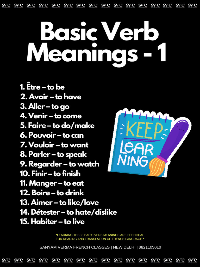 Essential French Verbs and Meanings | PDF