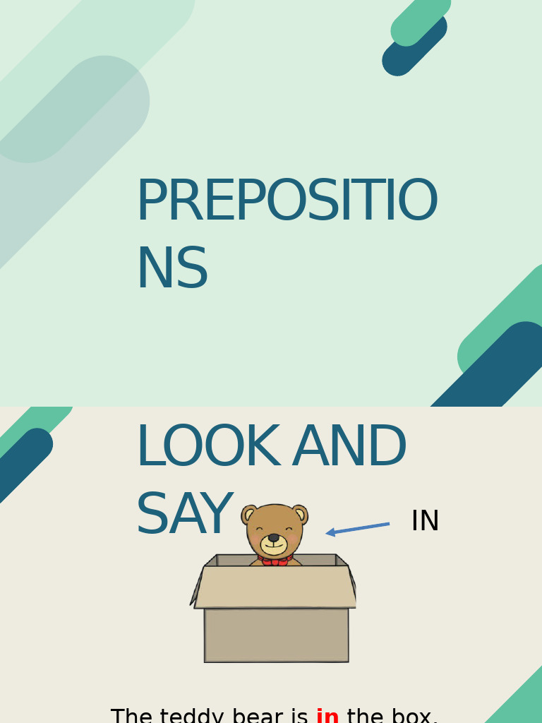 Prepositions in Look and Say Exercises | PDF