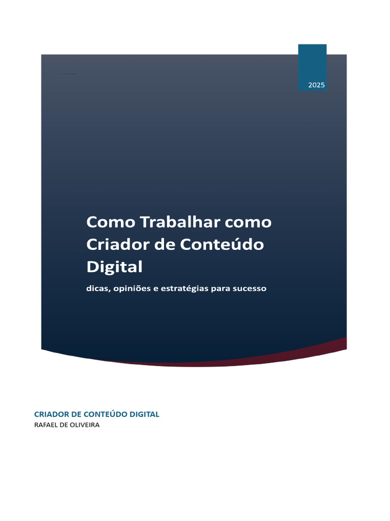 Como Trabalhar Como Criador de Conteúdo Digital - Ebook Rafael 2025 ...