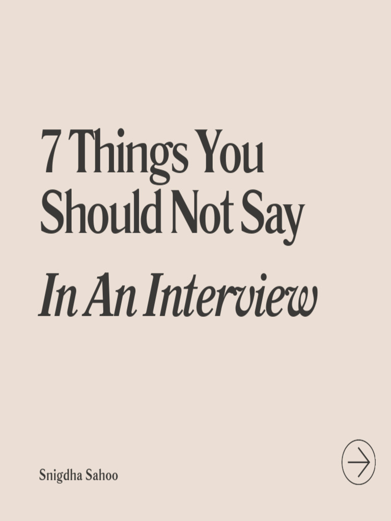 7 Interview Phrases to Avoid | PDF