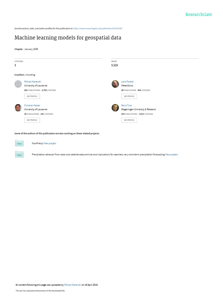 Machine Learning Models For Geospatial Data | PDF | Principal Component ...