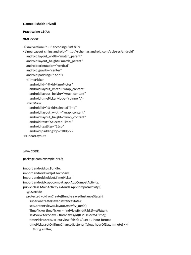 PR 13,16,21,22,23 | PDF | Android (Operating System) | Java ...