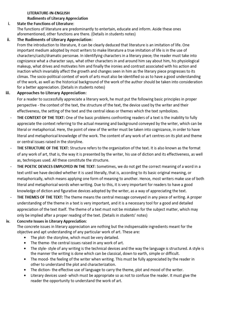890_Rudiments of Literary Appreciation | PDF | Metaphor