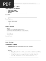 Lesson Plan Cotton Ball Vs Sandpaper Words | PDF