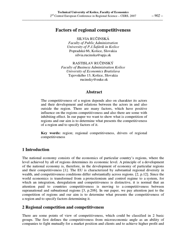 Factors of Regional Competitiveness (Eng) / Factores de La ...