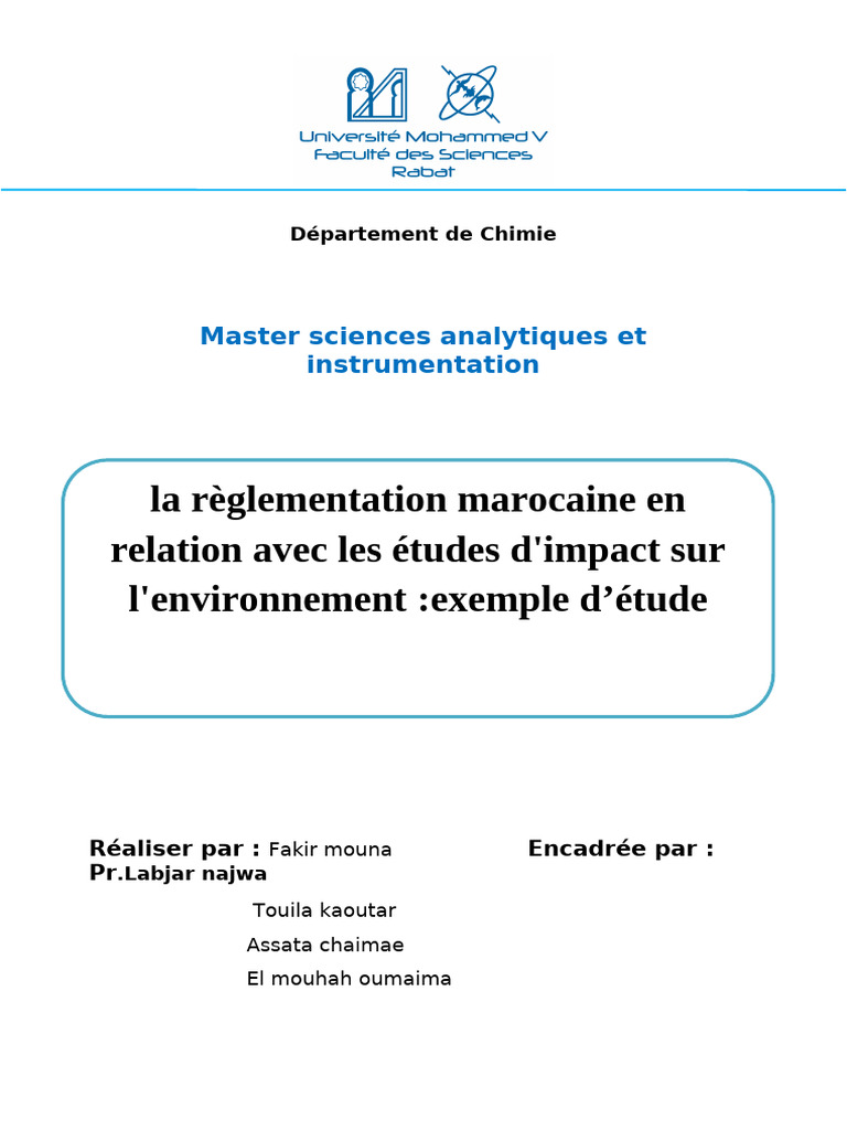 Réglementation des EIE au Maroc | PDF | Environnement naturel ...