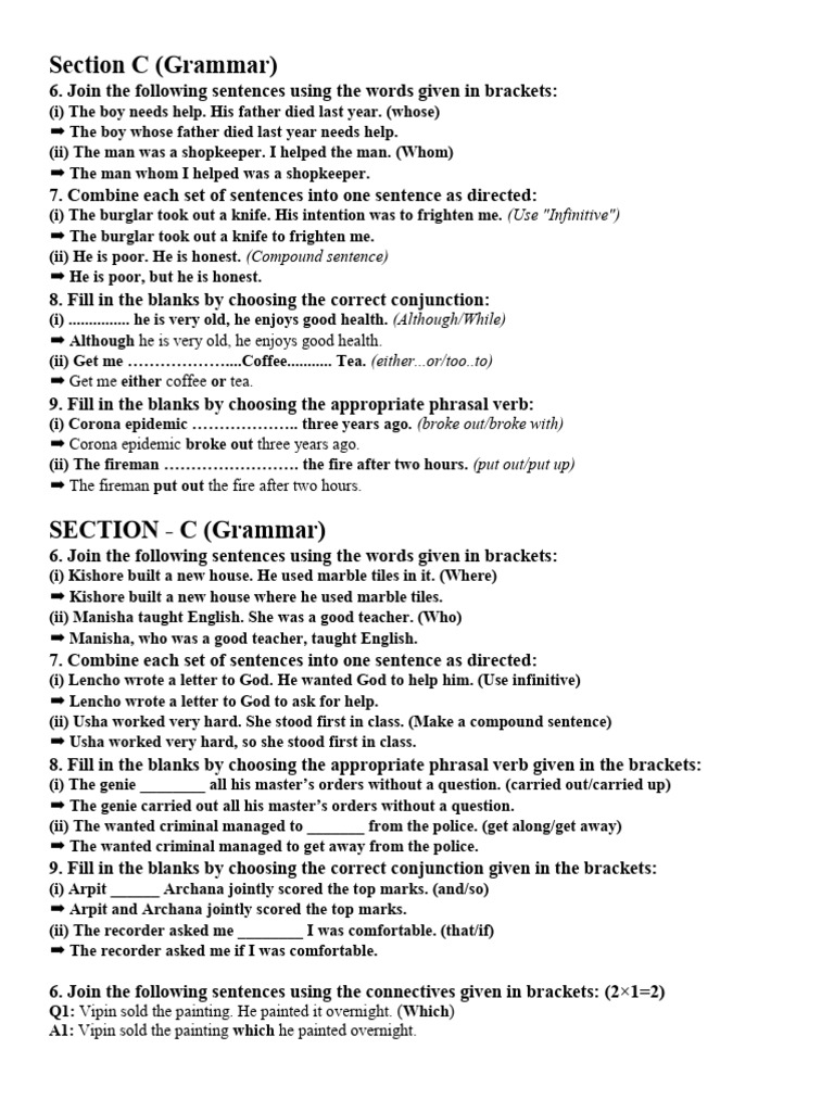 5 Year Imp Grammar Questions 12th | PDF