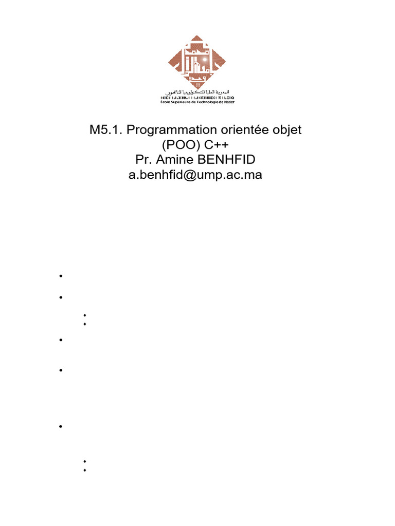Classes et Objets en C++ : Guide POO | PDF | Classe (informatique) | C