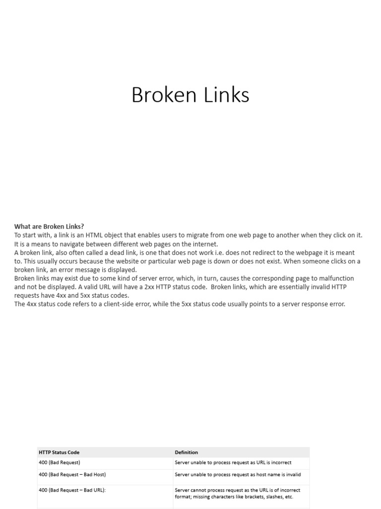 Broken Links | PDF | Web Server | Internet & Web