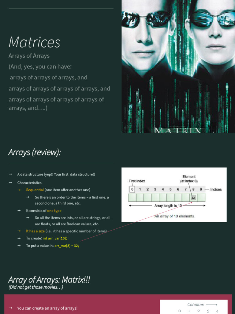 Understanding Matrices in Programming | PDF | Matrix (Mathematics ...