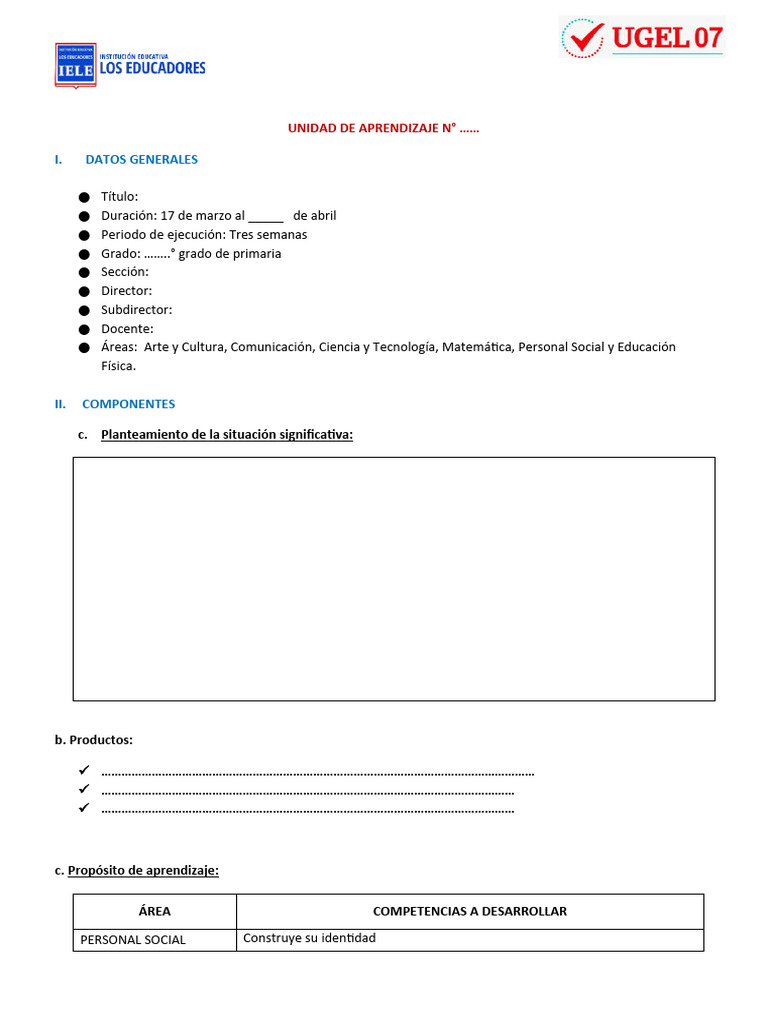 Fornato Unidad de Aprendizaje 2025 | PDF | Aprendizaje | Enseñando