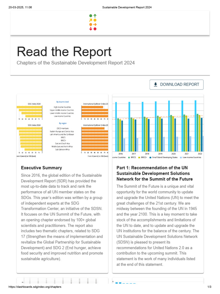 Sustainable Development Report 2024 | PDF | Economy And The Environment ...