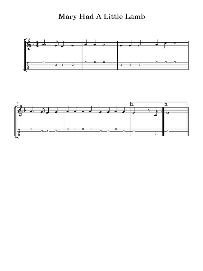 Mary Had A Little Lamb PDF