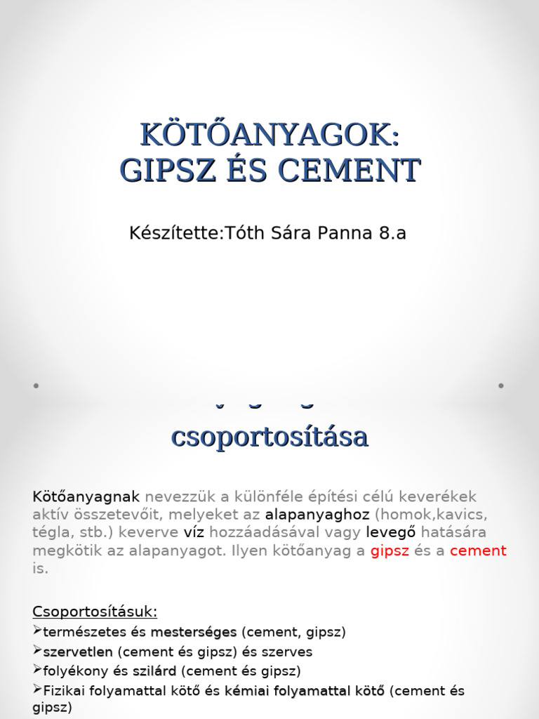 Gipsz És A Cement | PDF