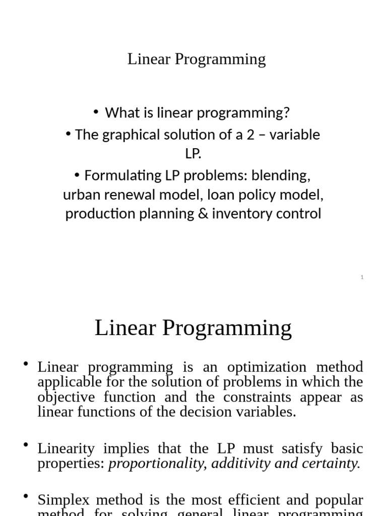 2. LINEAR PROGRAMMING NOTES | PDF | Linear Programming | Soybean
