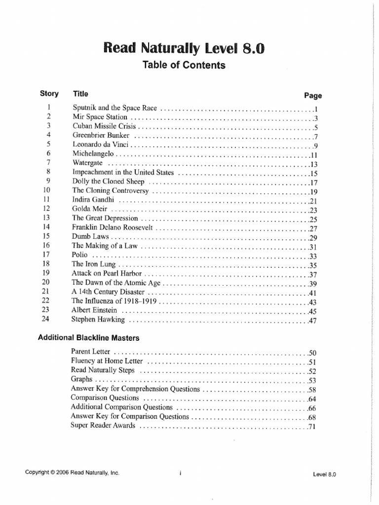 Read Naturally 8.0 | PDF