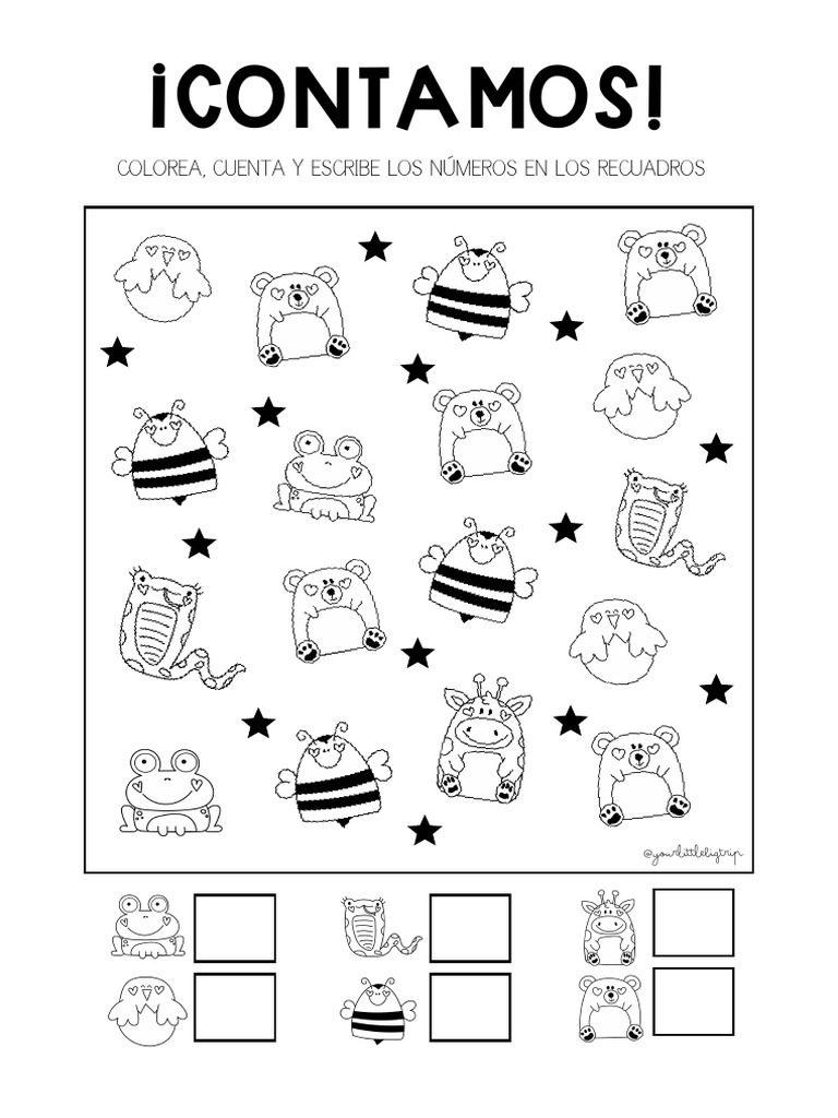 Fichas para Contar y Colorear | PDF